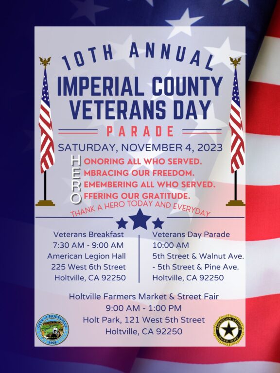 10th Annual Imperial County Veterans Day Parade Flyer