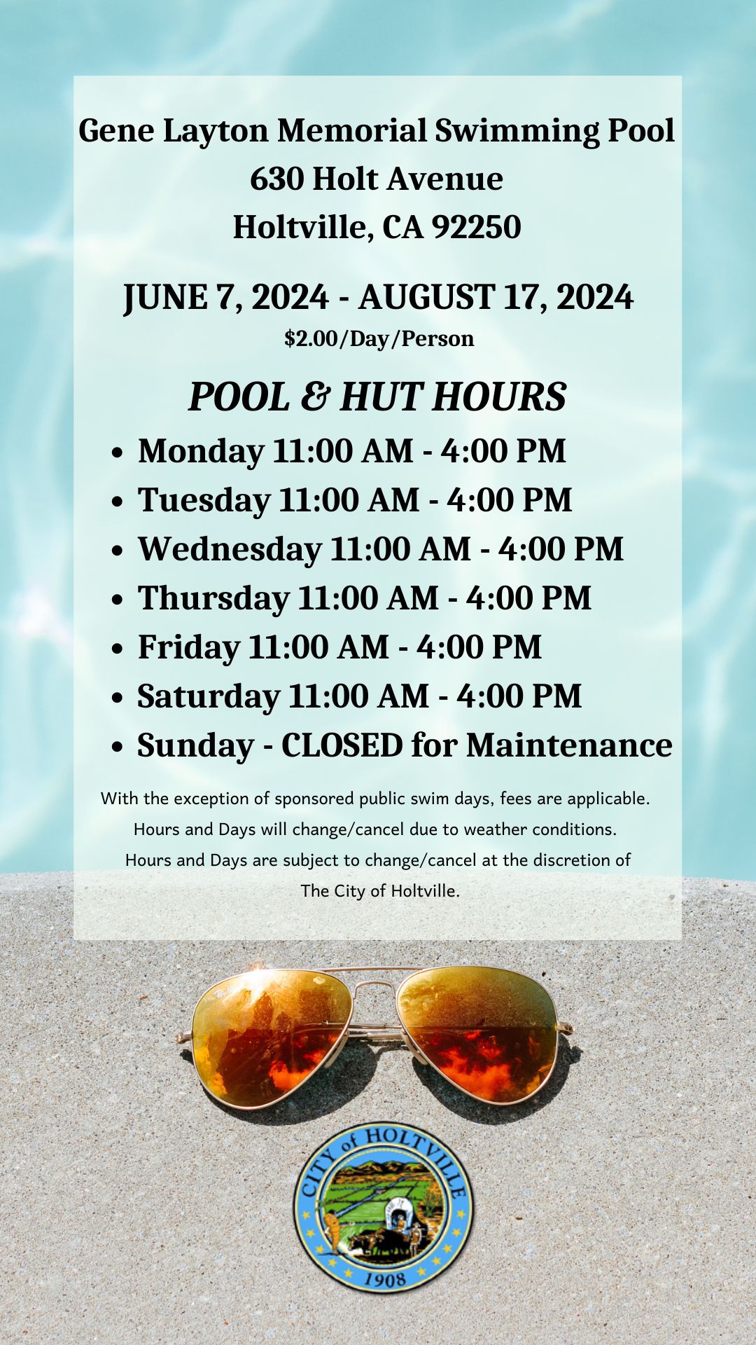 Events for August 2024 City of Holtville